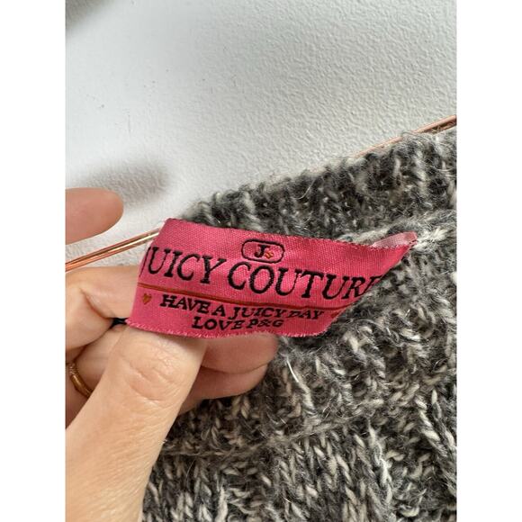 Vintage Y2K Juicy Couture Knit Mini Poncho Shawl Fringe Tassles Preppy Glam OS - Picture 3 of 5